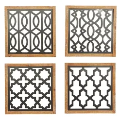 Online Kirklands Home Framed Matte Black Metal Wall Plaques, Set of 4