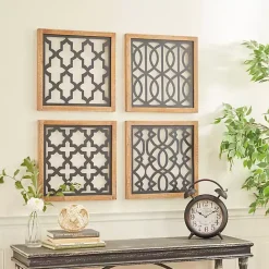 Online Kirklands Home Framed Matte Black Metal Wall Plaques, Set of 4