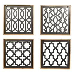 Online Kirklands Home Framed Matte Black Metal Wall Plaques, Set of 4