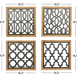 Online Kirklands Home Framed Matte Black Metal Wall Plaques, Set of 4