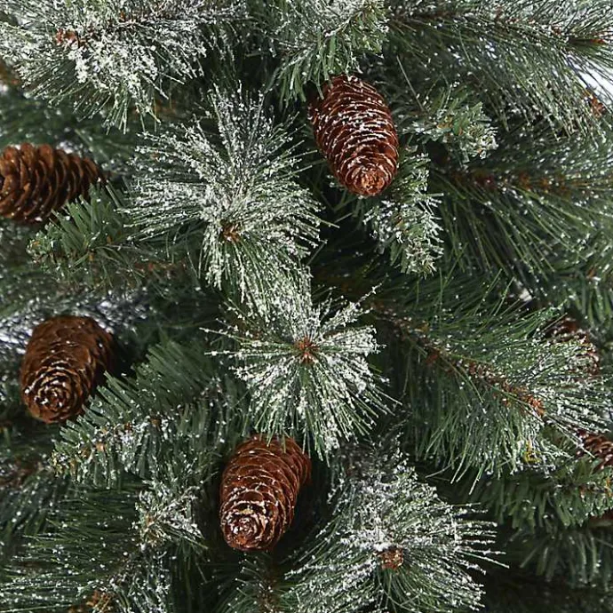 Clearance Kirklands Home French Alps Mountain Pine Tree in Red Planter