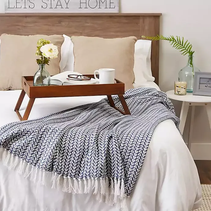 Best Kirklands Home French and White Arrowhead Throw Blue