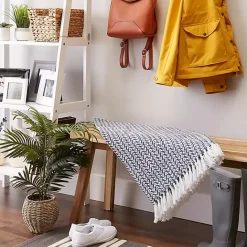 Best Kirklands Home French and White Arrowhead Throw Blue