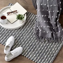 Kirklands Home French Recycled Cotton Accent Rug, 2x3 Blue