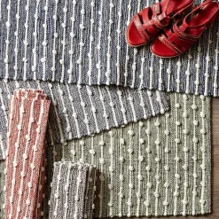 Kirklands Home French Recycled Cotton Accent Rug, 2x3 Blue