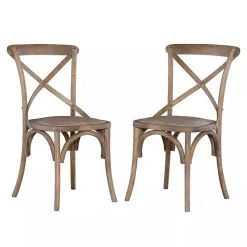 Outlet Kirklands Home French Country X-Back Dining Chairs, Set of 2 Gray