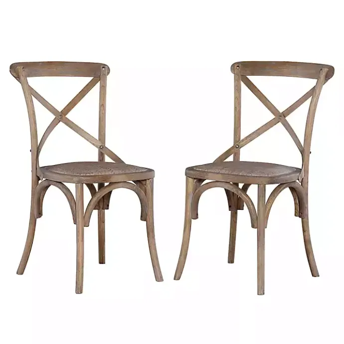 Outlet Kirklands Home French Country X-Back Dining Chairs, Set of 2 Gray