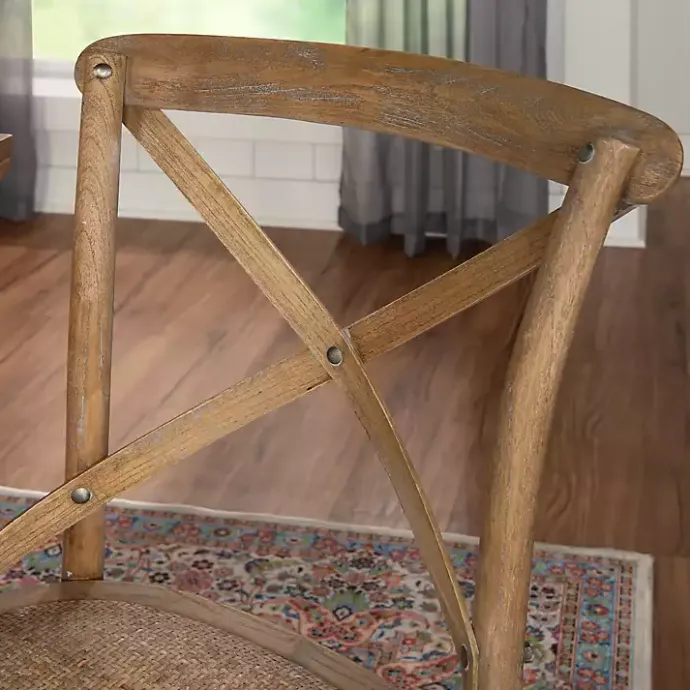 Outlet Kirklands Home French Country X-Back Dining Chairs, Set of 2 Gray