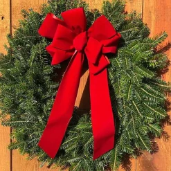 Best Kirklands Home Fresh Cut Balsam Fir Wreath with Red Bow 2-pc. Set