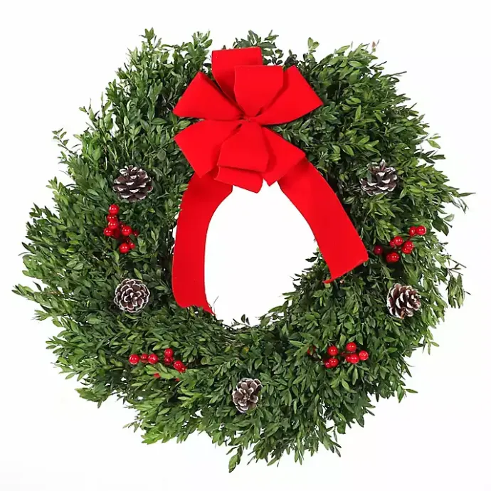 New Kirklands Home Fresh Cut Boxwood Blue Ridge Mountain Wreath