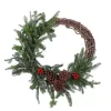 Kirklands Home Fresh Cut Grapevine with Greenery Christmas Wreath