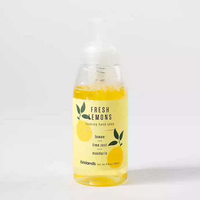 Kirklands Home Fresh Lemons Foaming Hand Soap Yellow