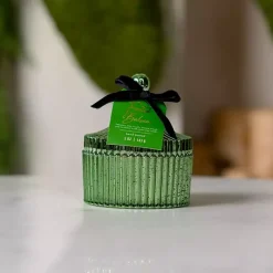 Clearance Kirklands Home Frosted Balsam Mercury Glass Jar Candle Green