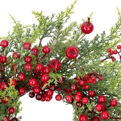 Discount Kirklands Home Frosted Berry and Crabapple Cedar and Pine Wreath