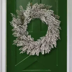 New Kirklands Home Frosted Cedar Christmas Wreath