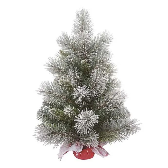 Clearance Kirklands Home Frosted Christmas Tree Arrangement in Red Bag