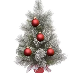Clearance Kirklands Home Frosted Christmas Tree Arrangement in Red Bag
