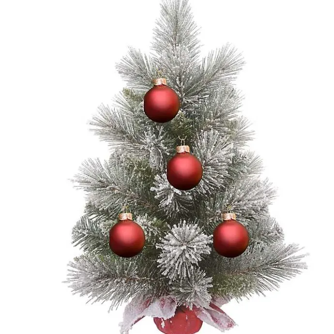 Clearance Kirklands Home Frosted Christmas Tree Arrangement in Red Bag