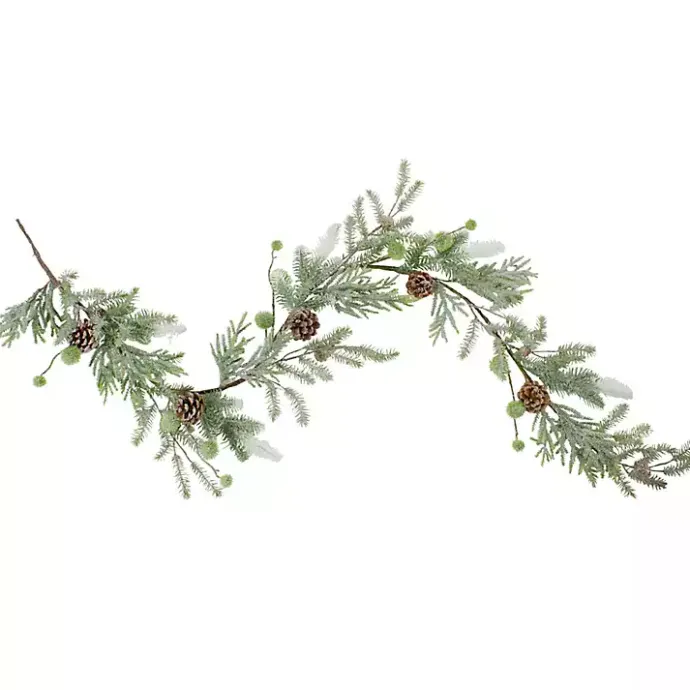 Online Kirklands Home Frosted Evergreen and Pinecone Forest Garland