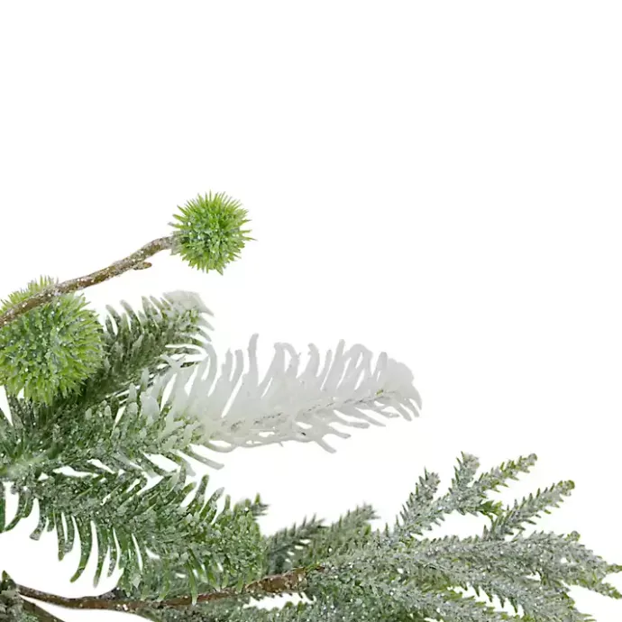 Online Kirklands Home Frosted Evergreen and Pinecone Forest Garland