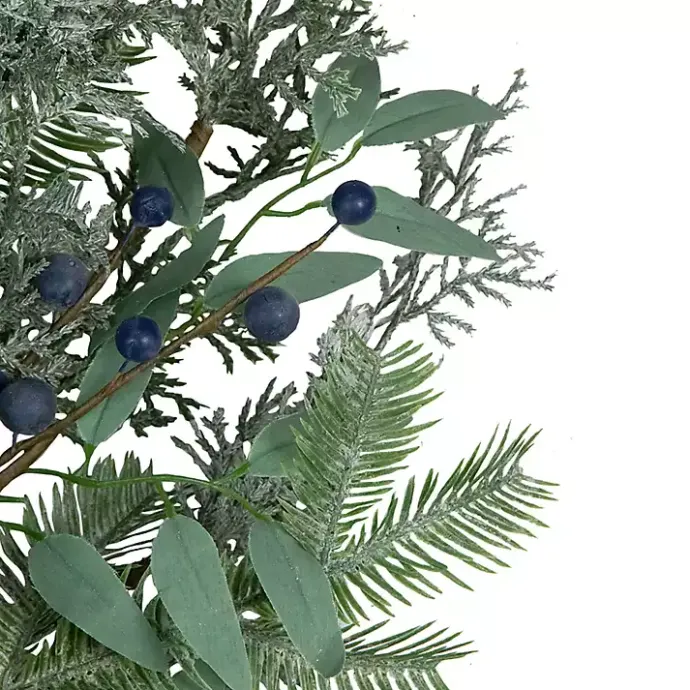 Online Kirklands Home Frosted Foliage and Blueberries Wreath