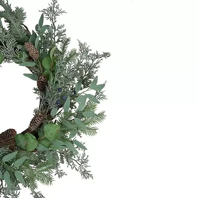Online Kirklands Home Frosted Foliage and Blueberries Wreath