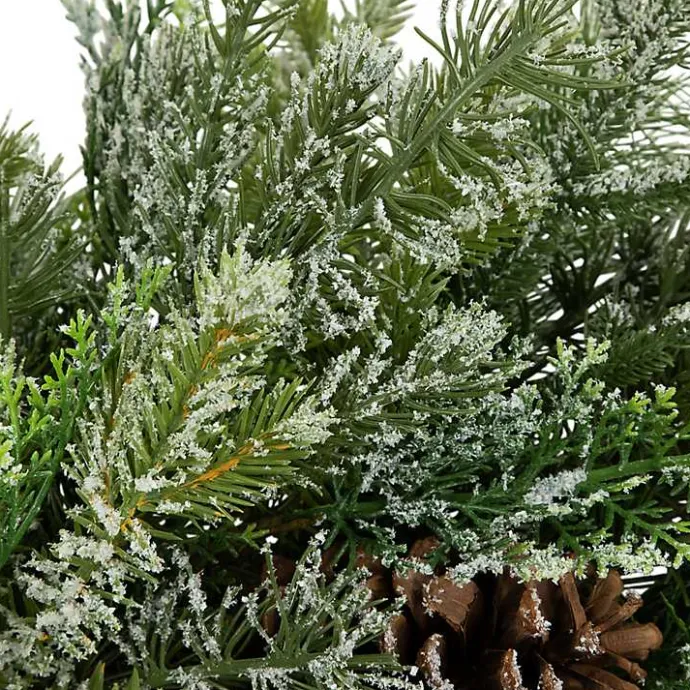 Outlet Kirklands Home Frosted Pine and Cedar Wreath Green