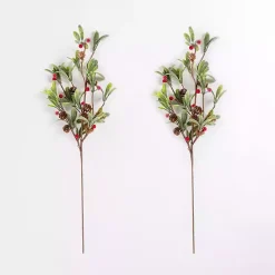 Clearance Kirklands Home Frosted Red Berry & Greenery Picks, Set of 2