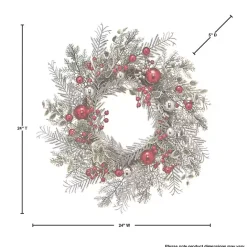 Online Kirklands Home Frosted Silver Berries and Ornaments Wreath