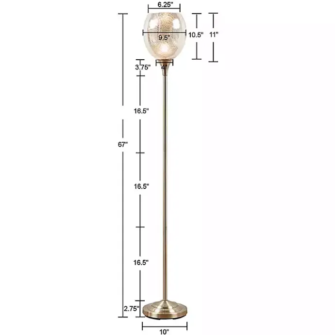 Online Kirklands Home Frosted Starlight Golden Floor Lamp White