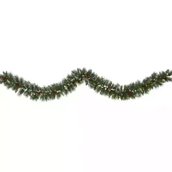 Best Kirklands Home Frosted Swiss Pine and Berry Clear LED Garland Green