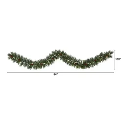 Best Kirklands Home Frosted Swiss Pine and Berry Clear LED Garland Green