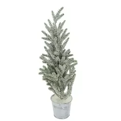 Kirklands Home Frosty Potted Angel Pine Tree Green