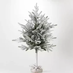 Sale Kirklands Home 4ft. Flocked Pine Christmas Tree in Burlap Sack