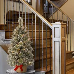 Discount Kirklands Home 3-ft. Pre-Lit Flocked Glitter Christmas Tree Green