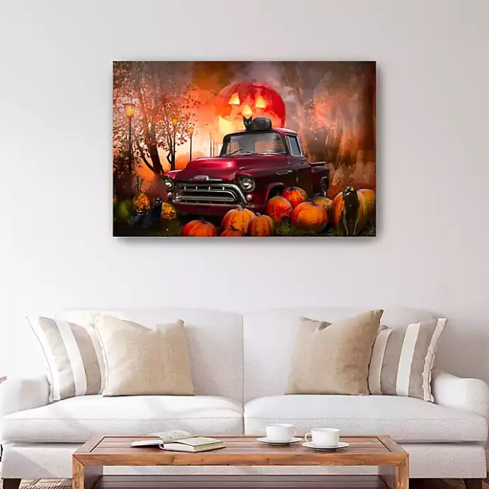 Kirklands Home Full Moon Jack O Lantern Canvas Art Print, 32x48