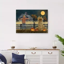 Kirklands Home Full Moon Scarecrow Canvas Art Print, 24x32