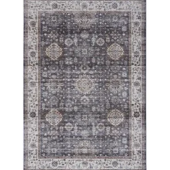 Best Kirklands Home Fulton Charcoal Medallion Area Rug, 5x7 Gray