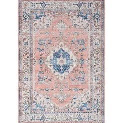 Clearance Kirklands Home Fulton Coral Medallion Area Rug, 5x7 Pink