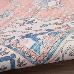 Kirklands Home Fulton Coral Medallion Runner, 2x7 Pink