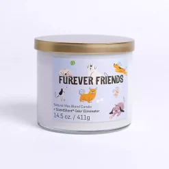 New Kirklands Home Furever Friends + ScentSilent 3-Wick Jar Candle White