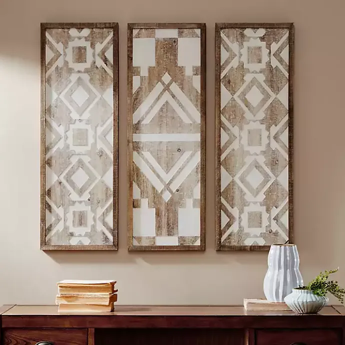 Online Kirklands Home Gail Wooden Plaques, Set of 3 Brown