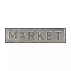 Clearance Kirklands Home Galvanized Iron Market Wall Sign Silver
