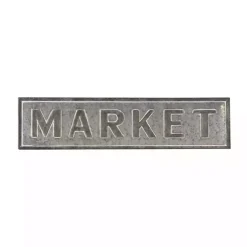 Clearance Kirklands Home Galvanized Iron Market Wall Sign Silver