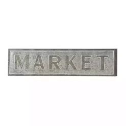 Clearance Kirklands Home Galvanized Iron Market Wall Sign Silver