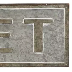 Clearance Kirklands Home Galvanized Iron Market Wall Sign Silver