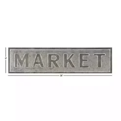 Clearance Kirklands Home Galvanized Iron Market Wall Sign Silver