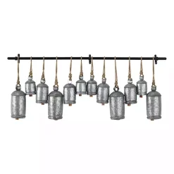 Kirklands Home Galvanized Round Bells Wall Plaque Silver