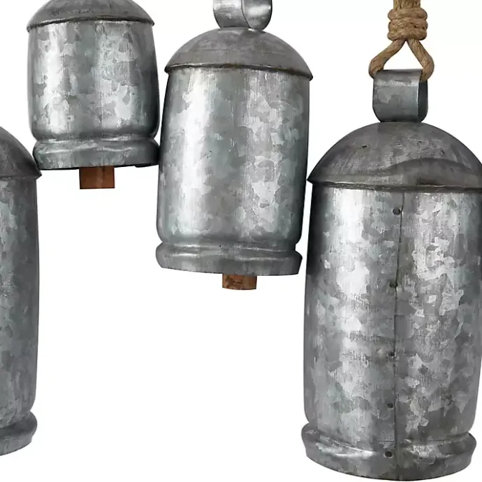 Kirklands Home Galvanized Round Bells Wall Plaque Silver