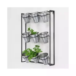 Kirklands Home Galvanized Wall Holder Planter Silver
